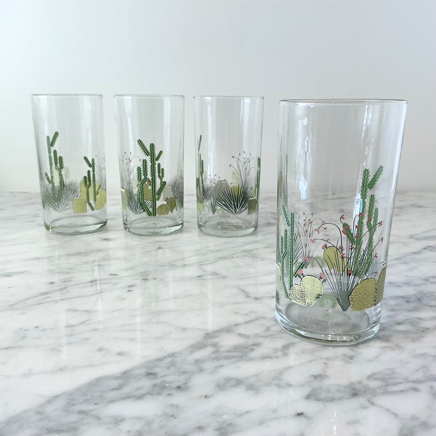 S/4 Vintage Cactus Glasses
