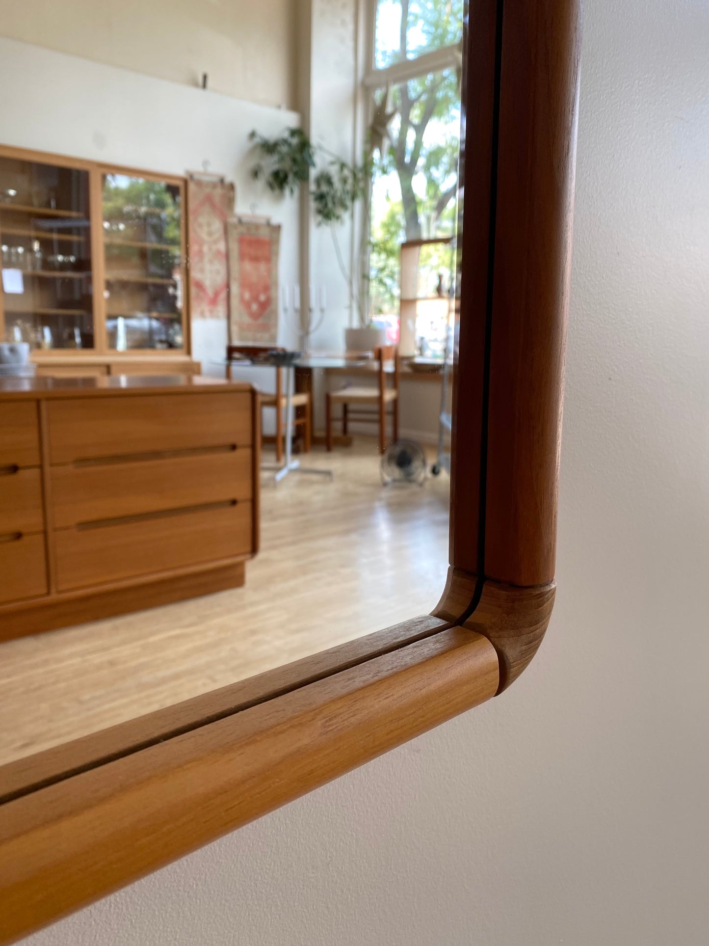 Large Contemporary Teak Mirror (27.5 x 45.5)