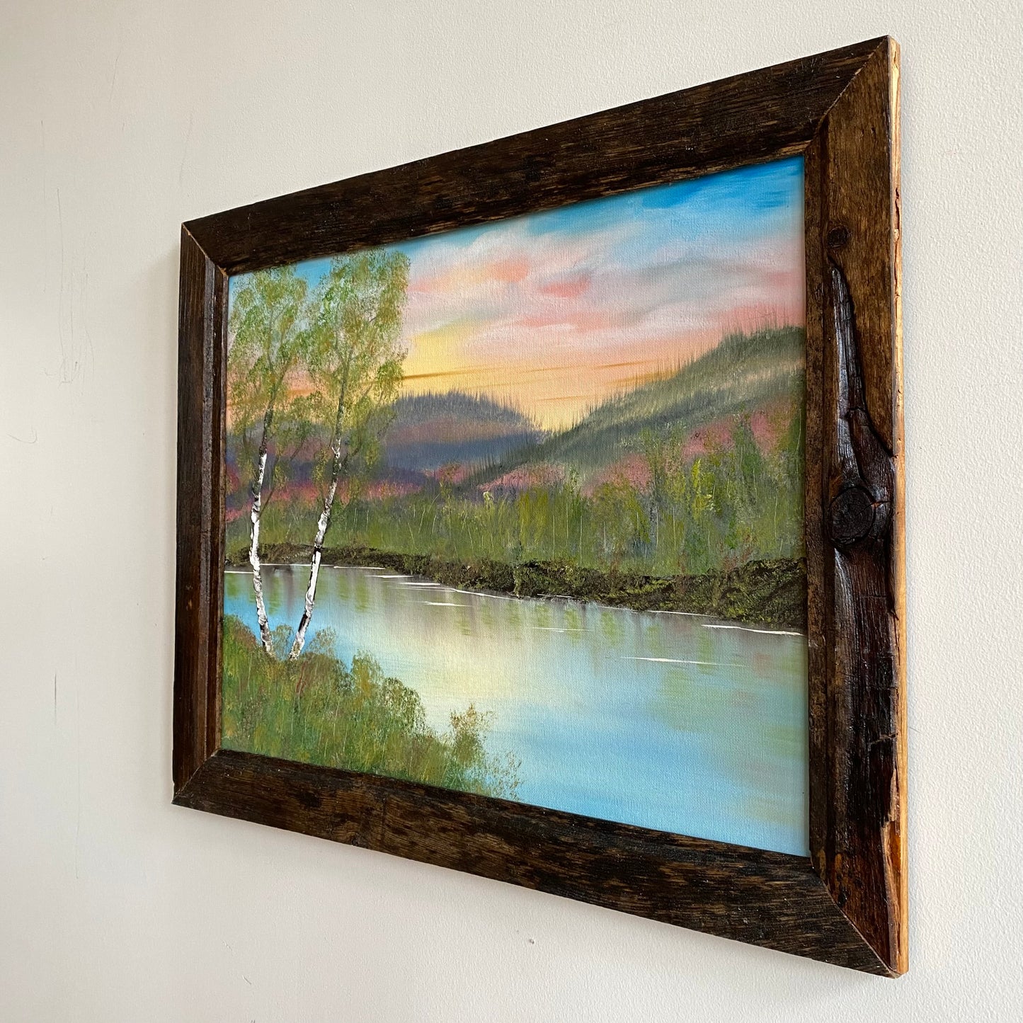 Found Framed Landscape Painting, Summer Scene