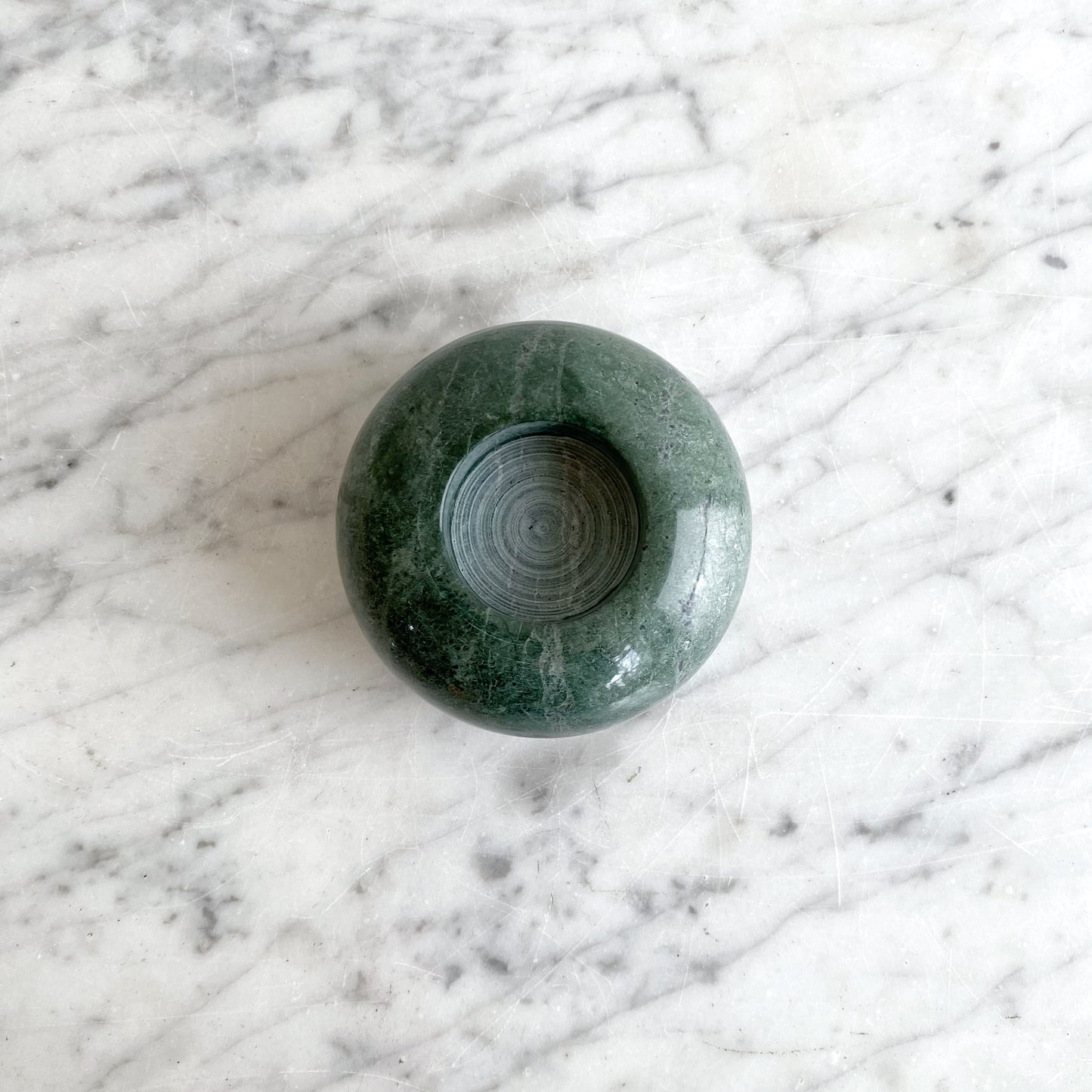 Found Green Marble Tea Light Candle Holder