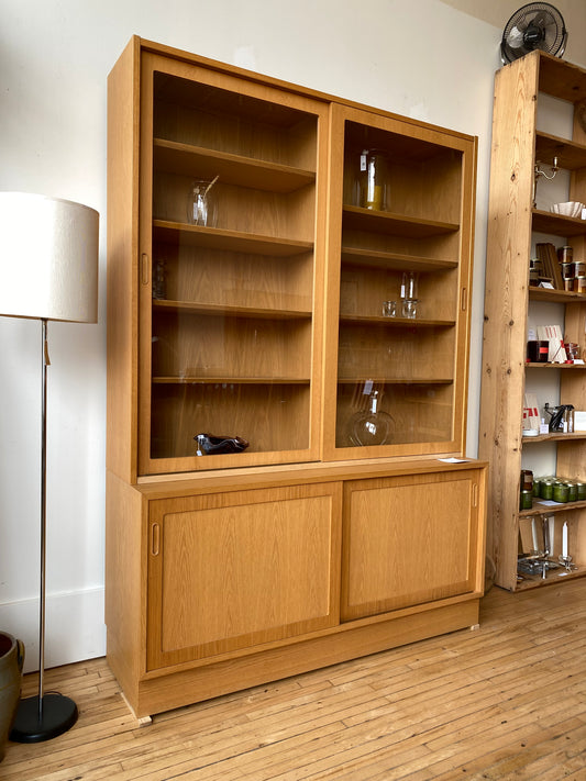 XL Vintage Danish Oak Storage Cabinet / Hutch