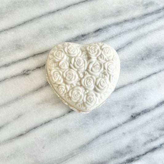 Vintage Porcelain Heart Shaped Box