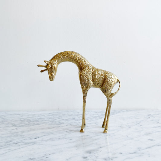 Vintage Brass Giraffe, 8.5”