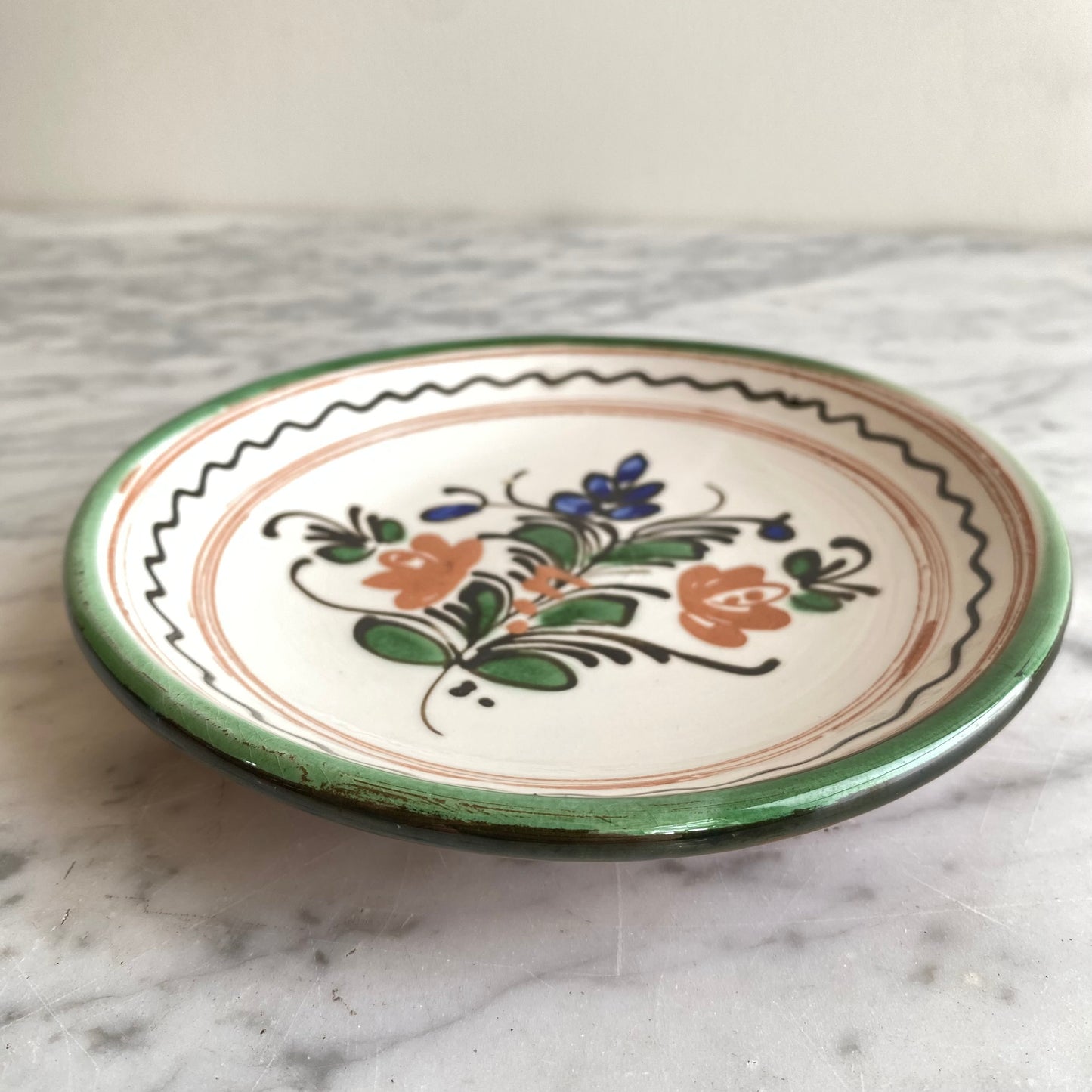 Small Vintage Hungarian Folk Art Plate, 6”