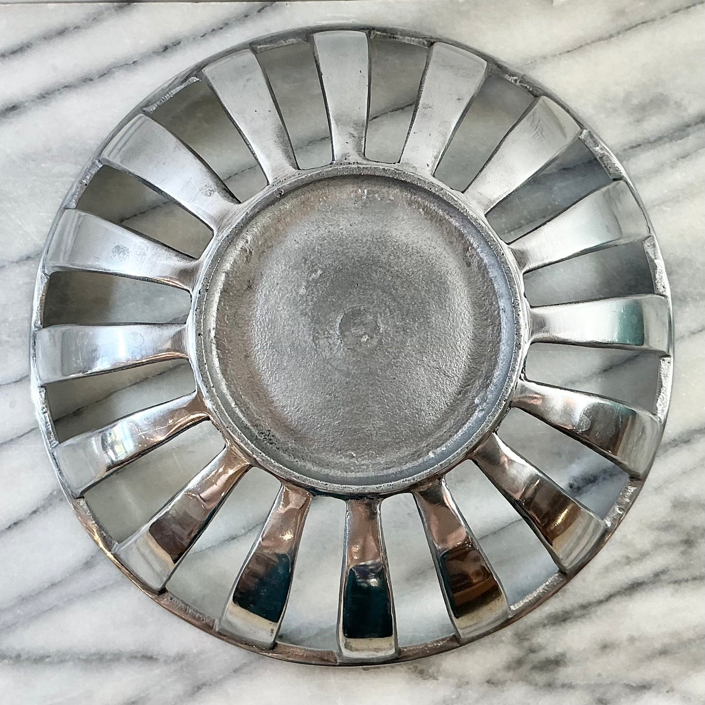 Vintage Sculptural Silver Fruit Bowl