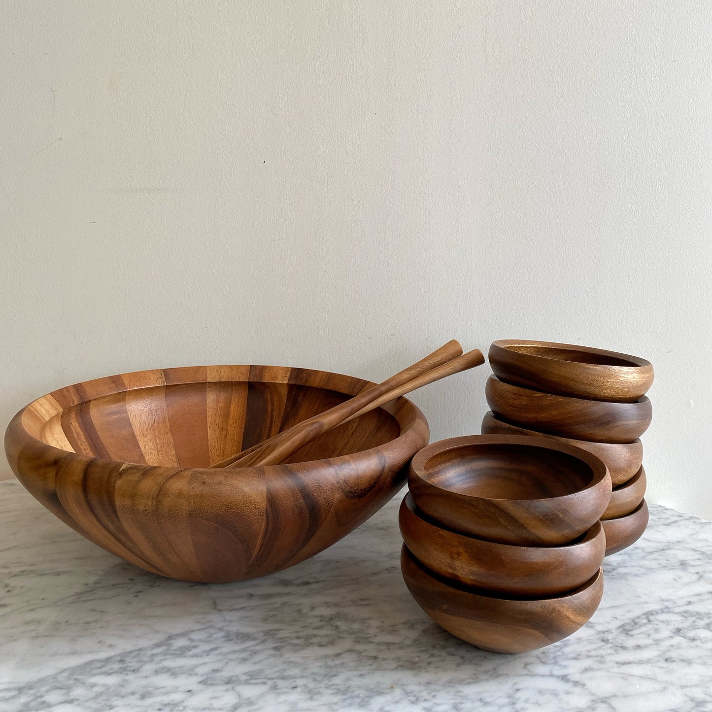 Set of Dansk Wood Serving Bowl Set (11-pc)