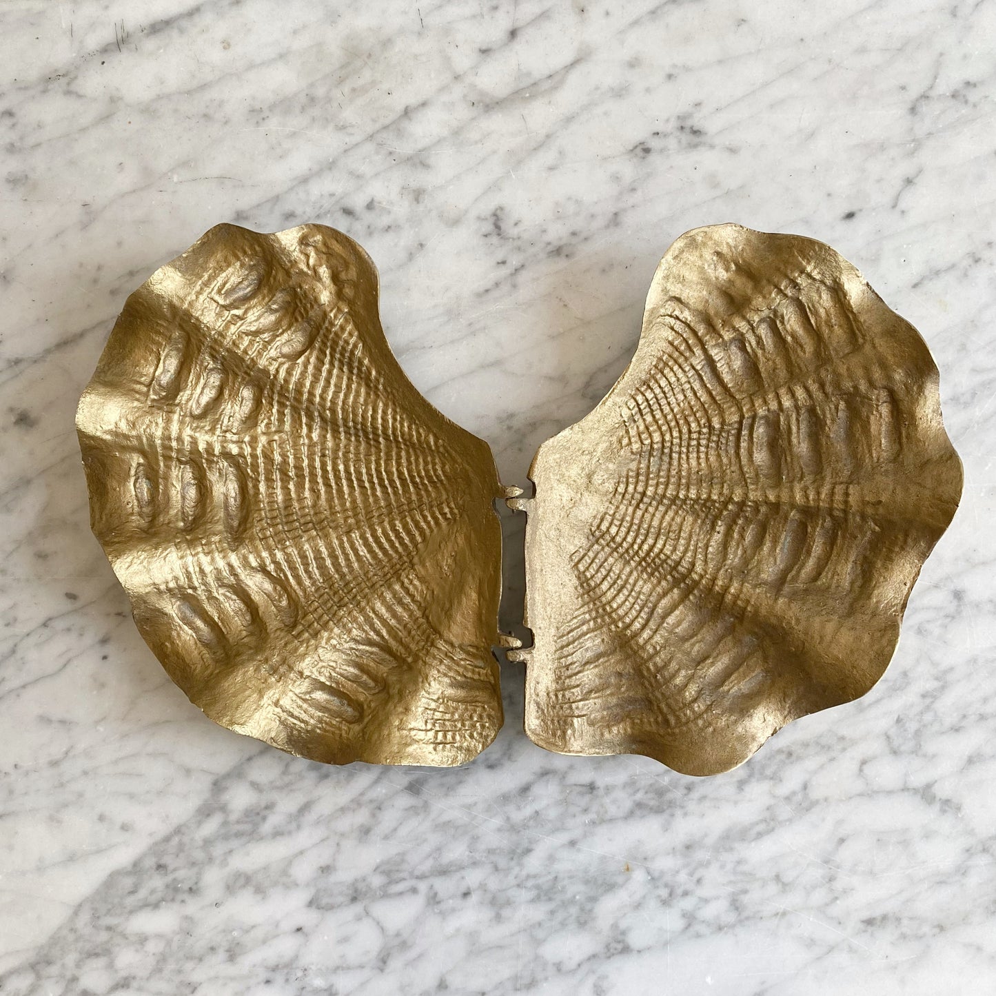 XL Vintage Brass Oyster Shell (NAUTICAL COLLECTION)