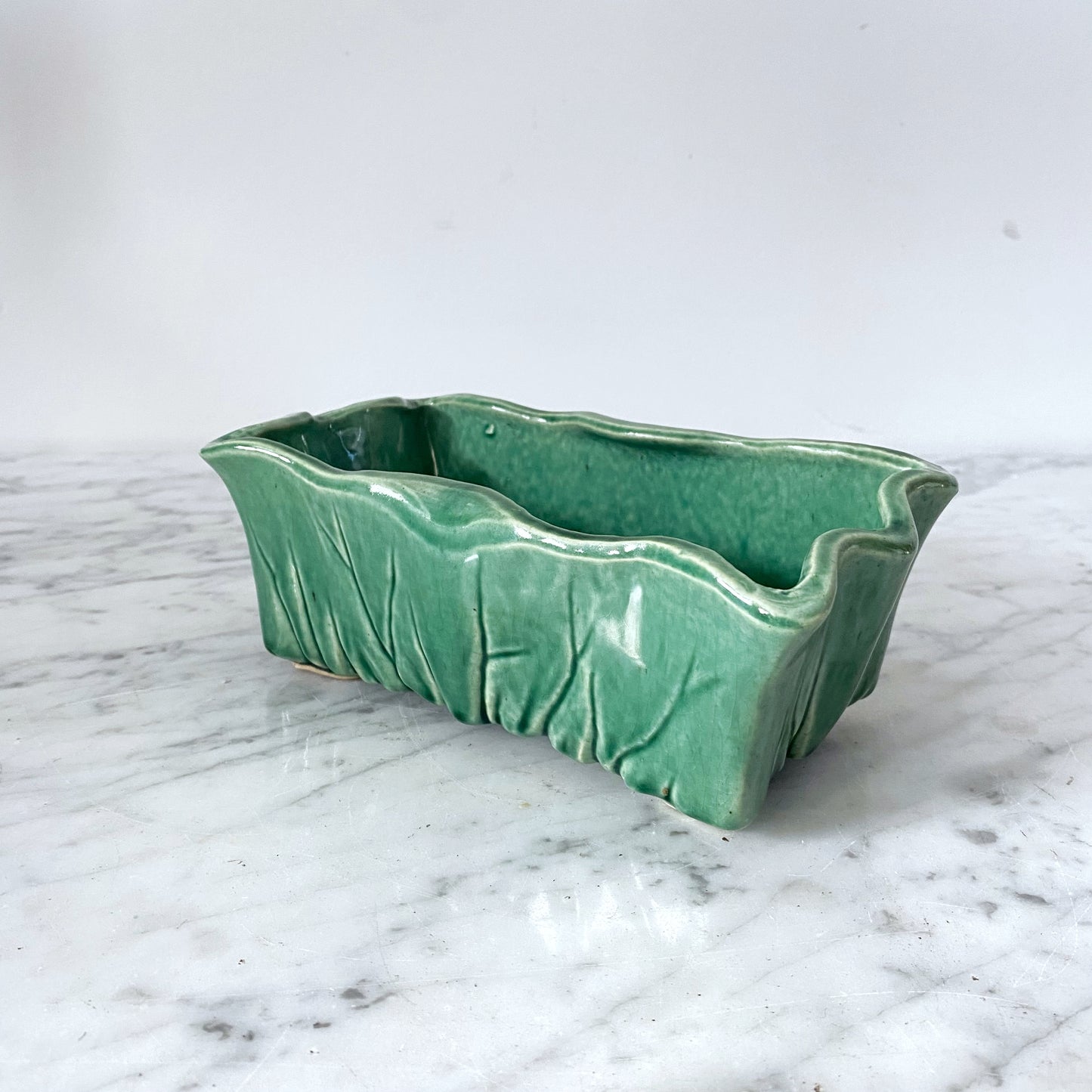 Vintage Green Ceramic Planter by McCoy