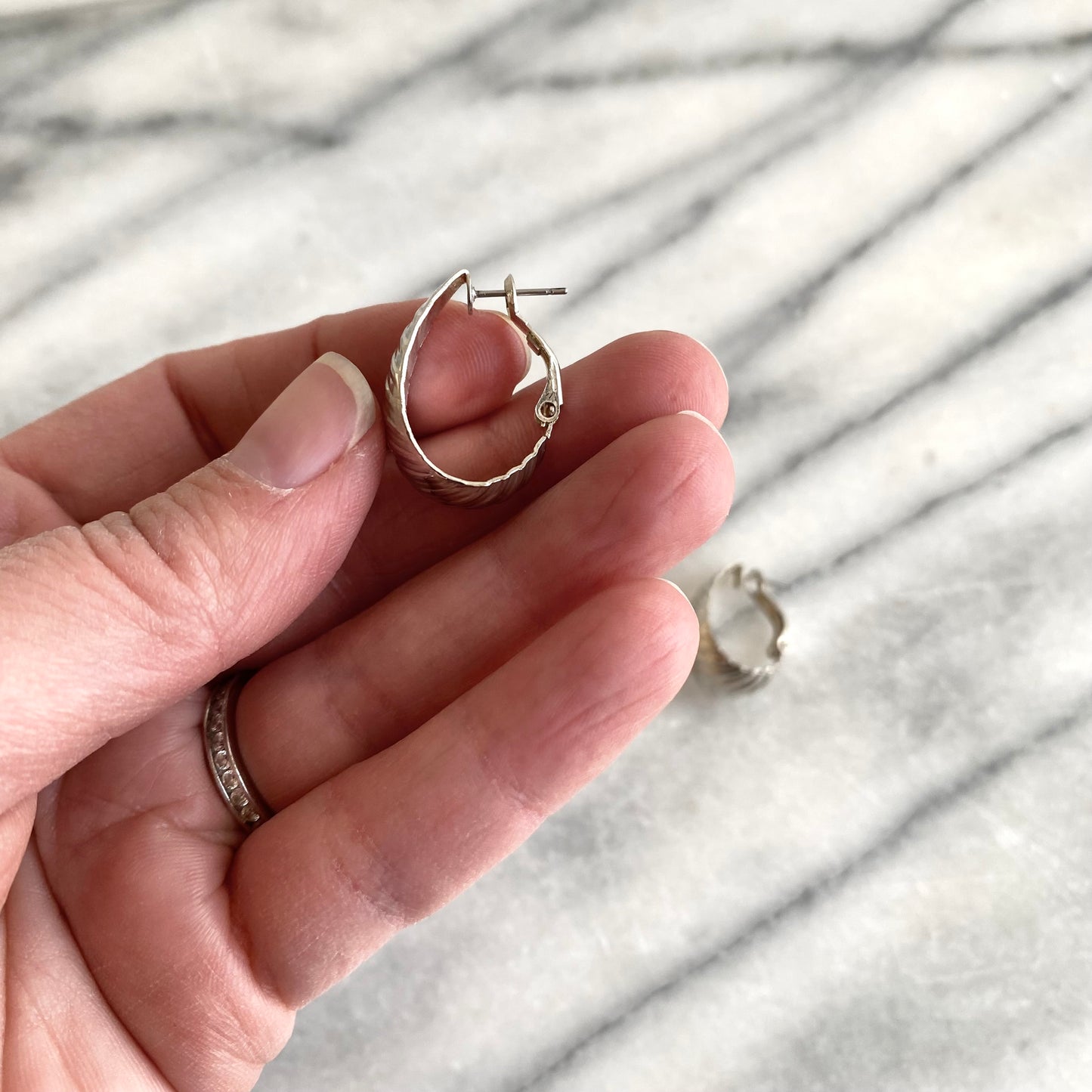 Vintage Silver “Chevron” Earrings