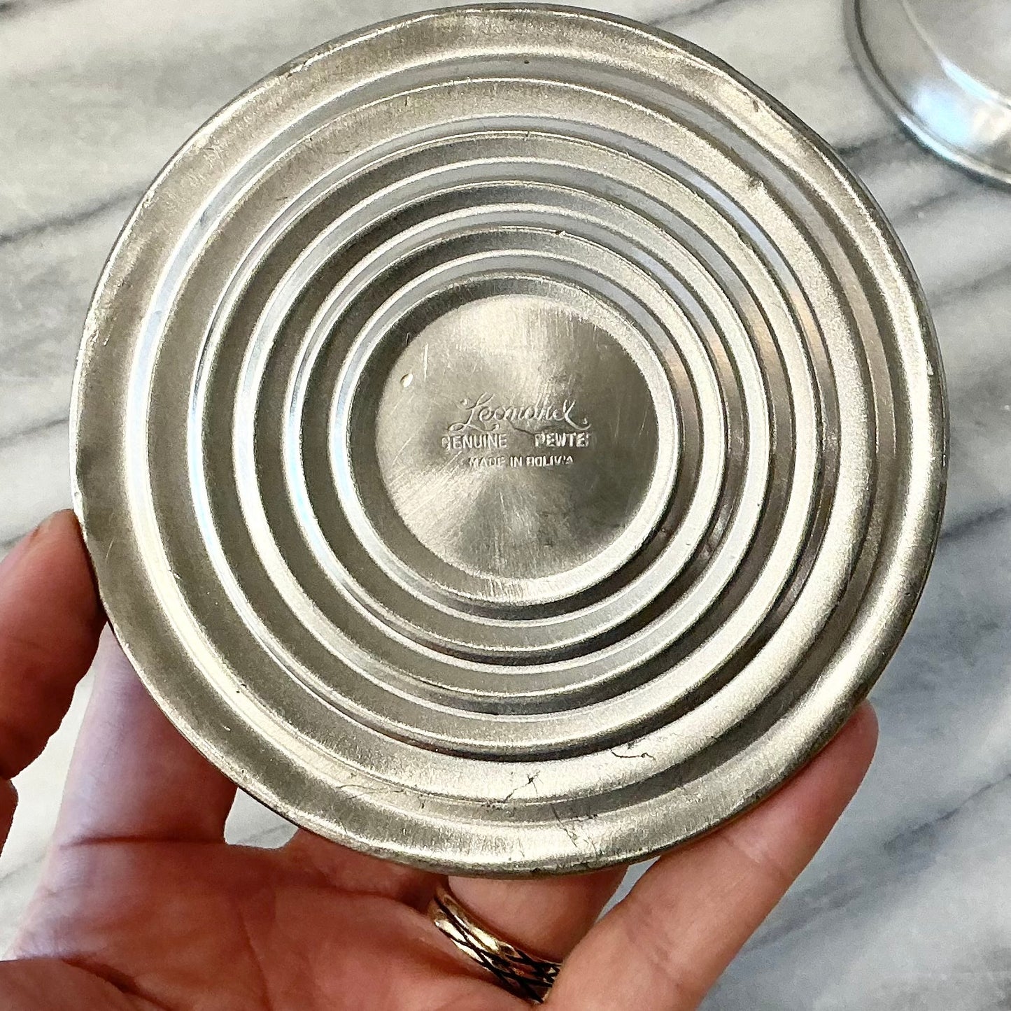 Pair of Vintage Pewter Candlestick Holders