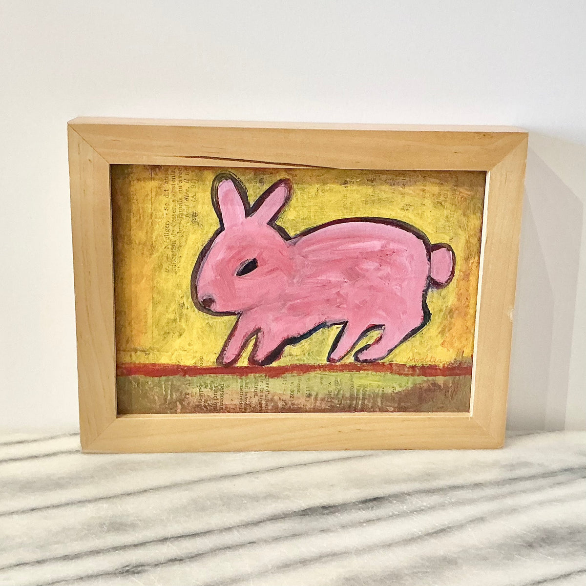 Original Pink Bunny Painting