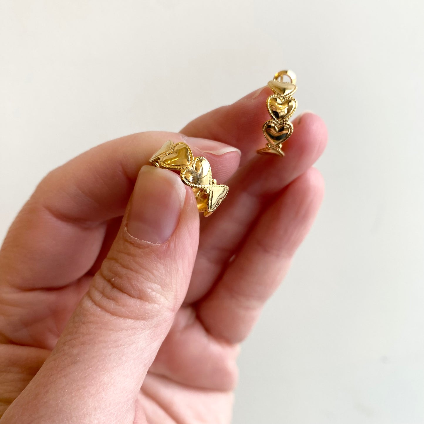 Found Golden Heart Hoop Earrings
