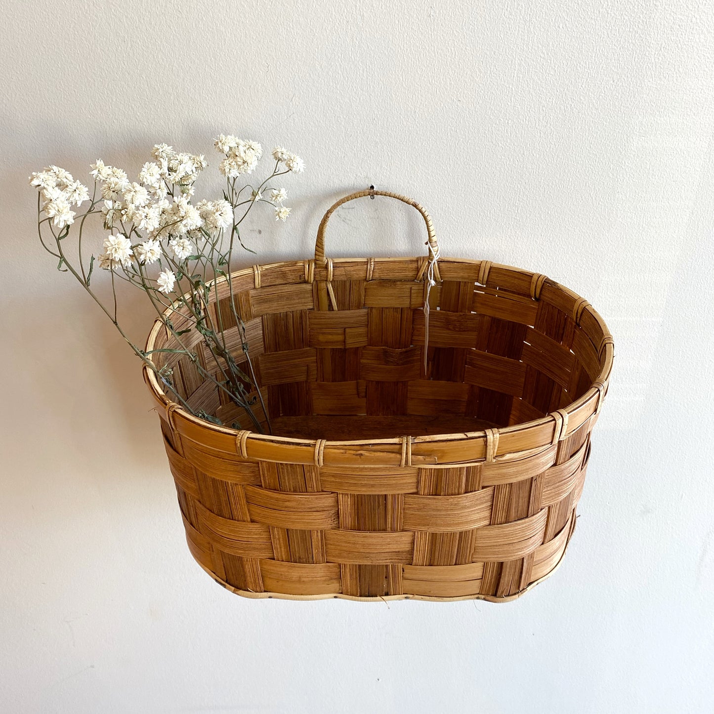 Vintage Woven Hanging Basket