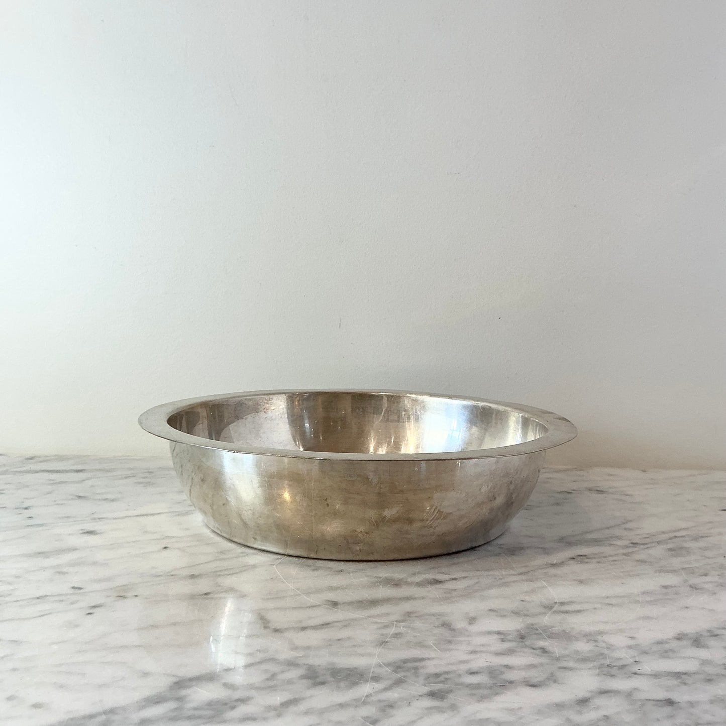 Vintage Silver Plated Bowl with Rim, 10"
