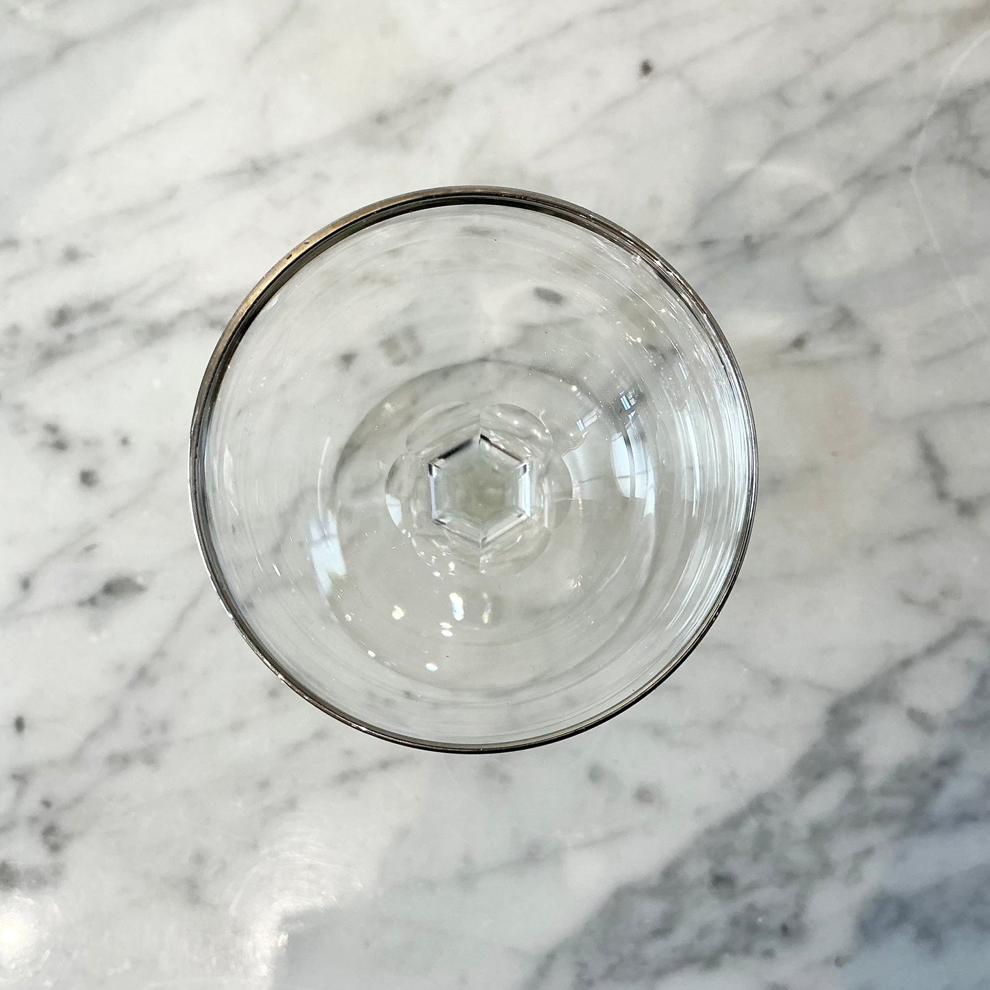 S/4 Vintage Stemmed Glasses with Silver Rim