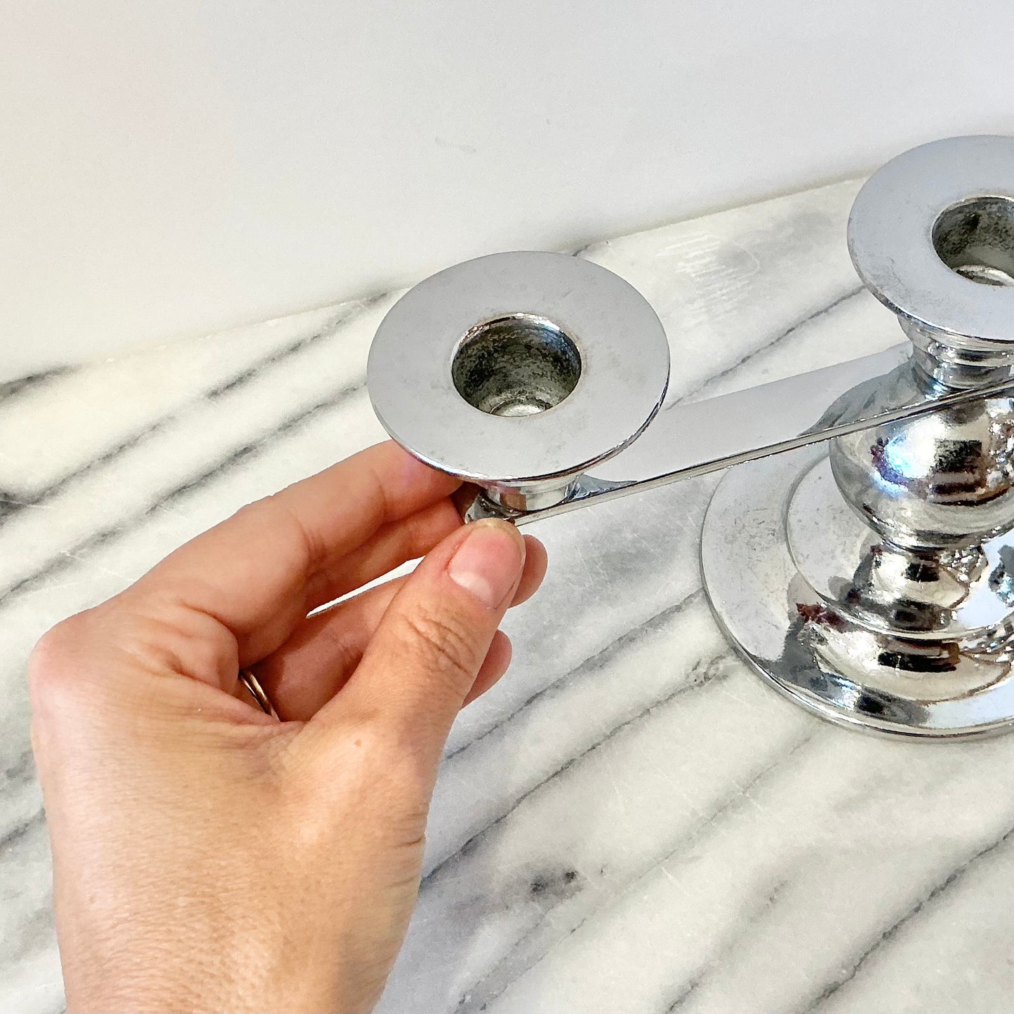 Vintage Silver Art Deco Candelabra