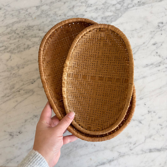 Smoked Oval Bamboo Tray, Choose Size