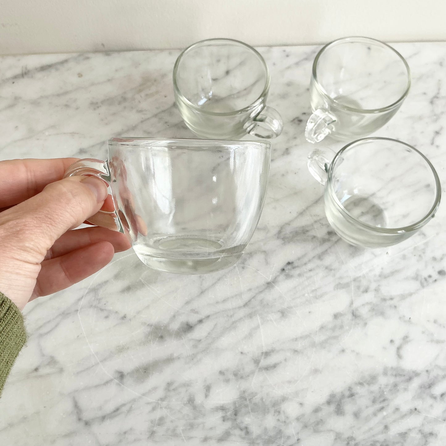 S/4 Small Vintage Glass Coffee/Tea Glasses