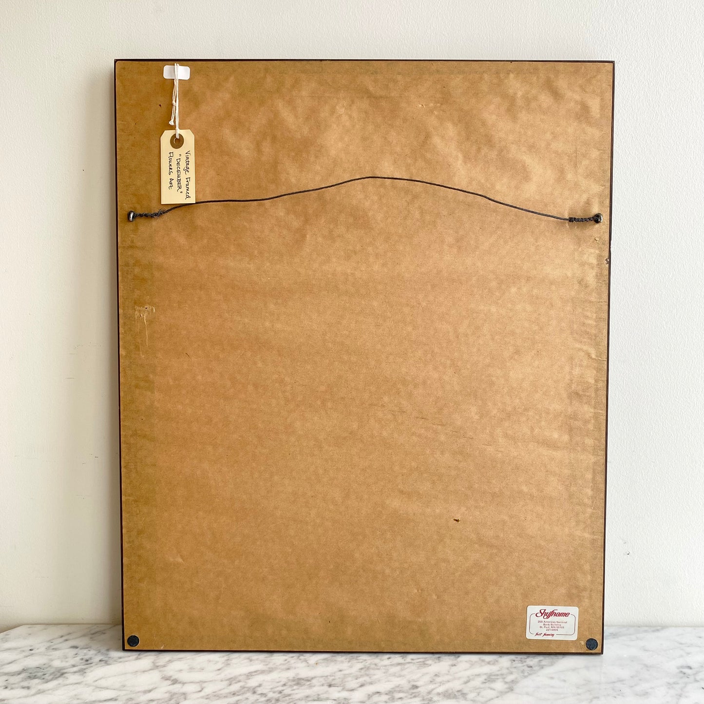 Vintage Framed “December” Flowers Print