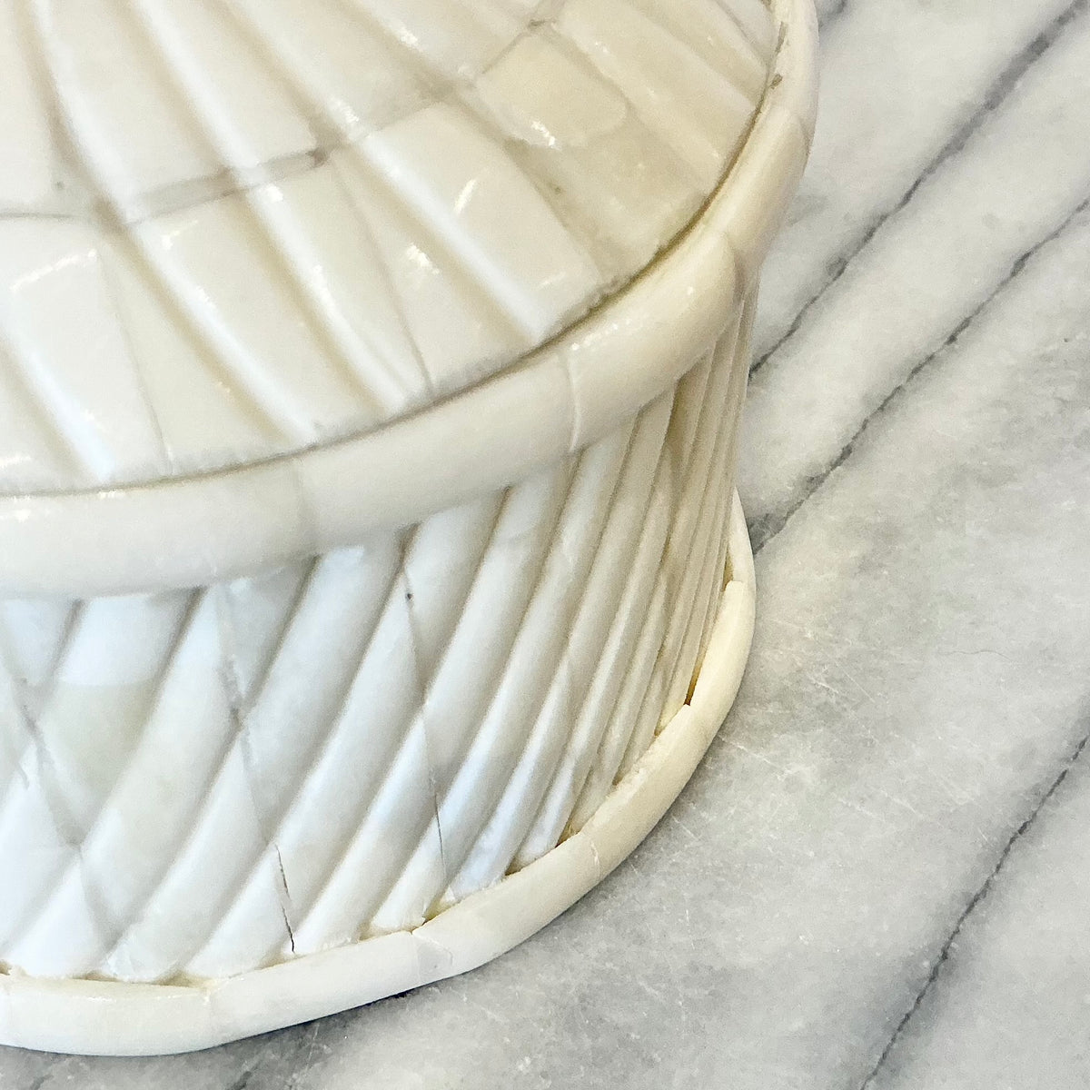 Vintage Cylinder Container, Bone