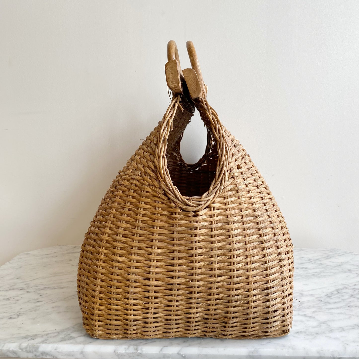 Vintage XL Wicker Tote Bag