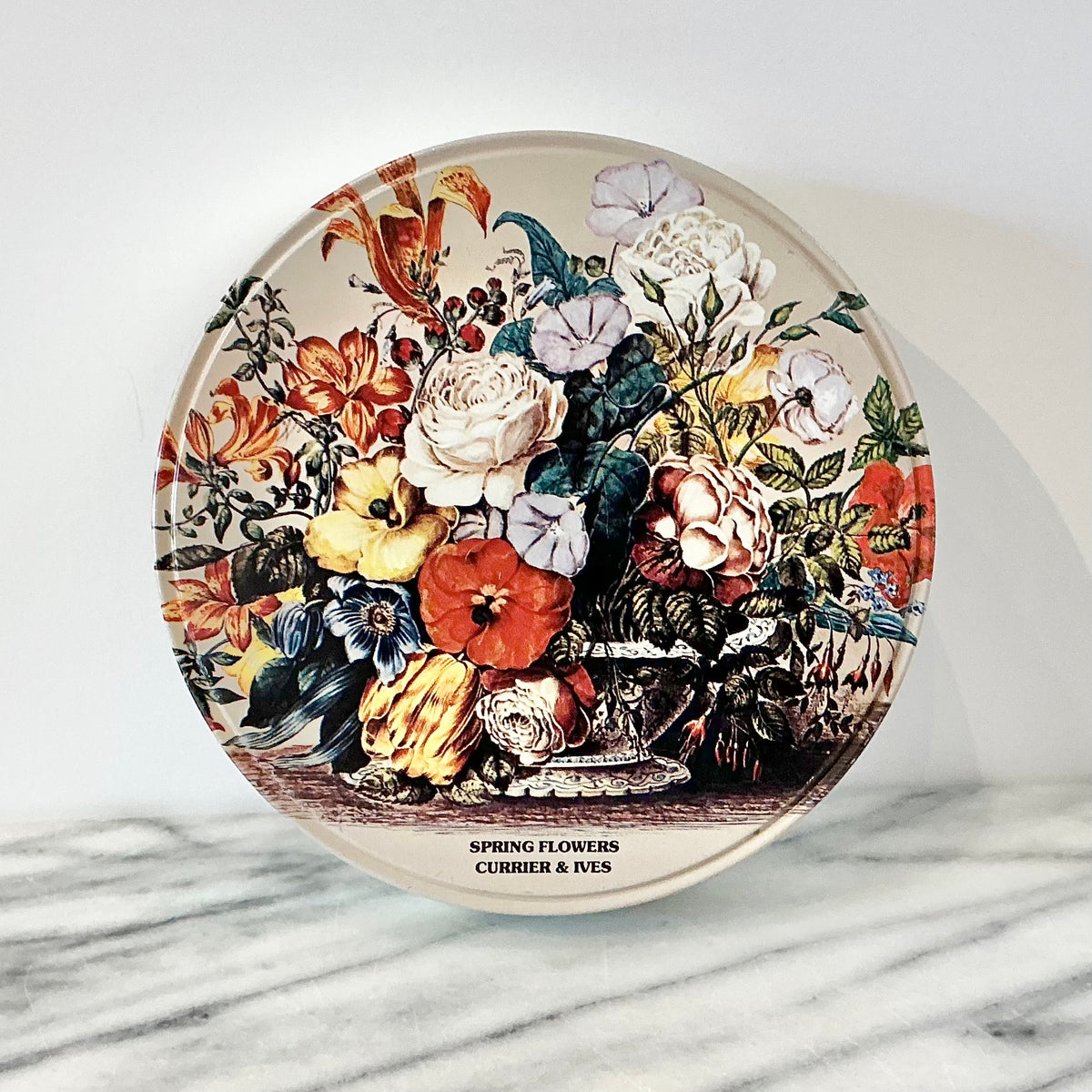 Vintage Floral Tin, 7"