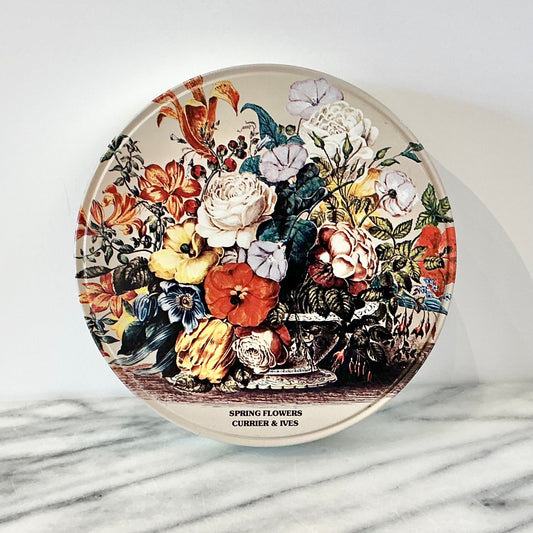 Vintage Floral Tin, 7"