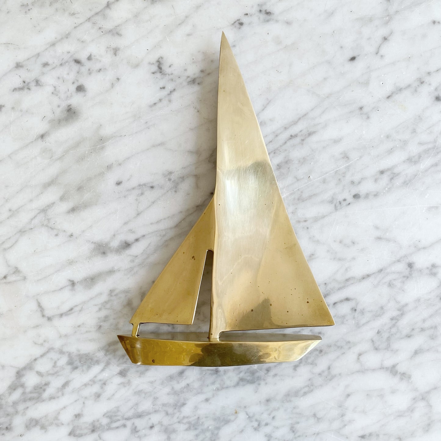 Medium Vintage Brass Sailboat, 7.5” (NAUTICAL COLLECTION)