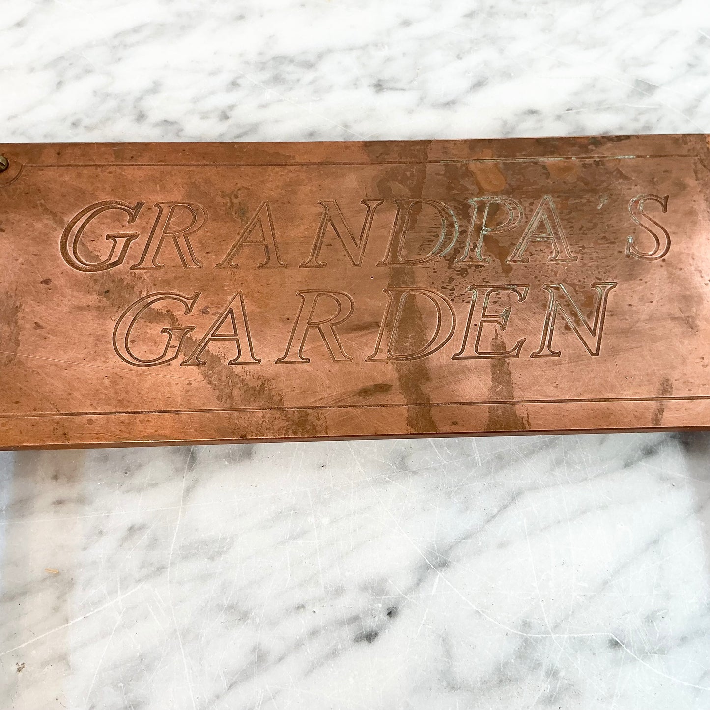 Vintage Copper “Grandpa’s Garden” Garden Sign