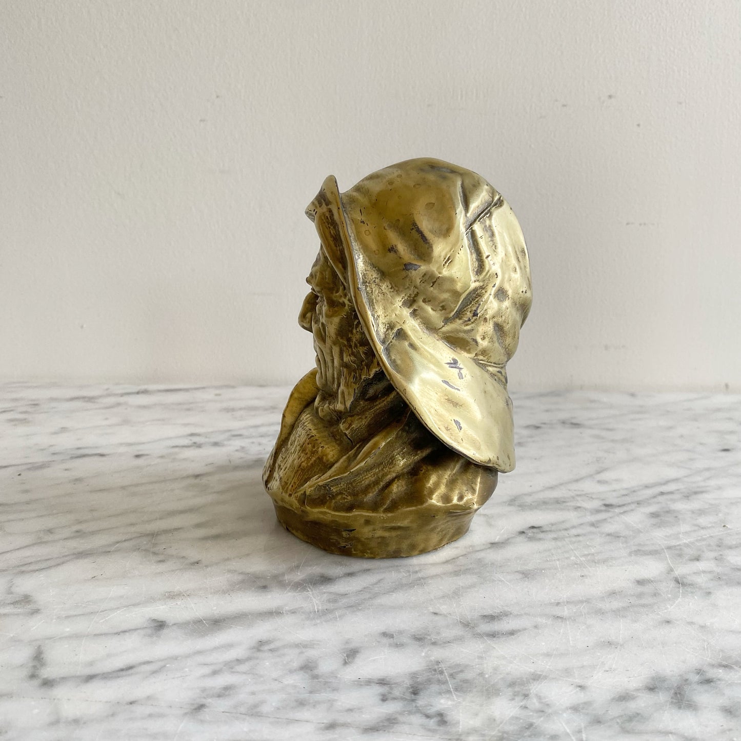 Vintage Brass Fisherman / Sea Captain Bust, 5.5" (NAUTICAL COLLECTION)