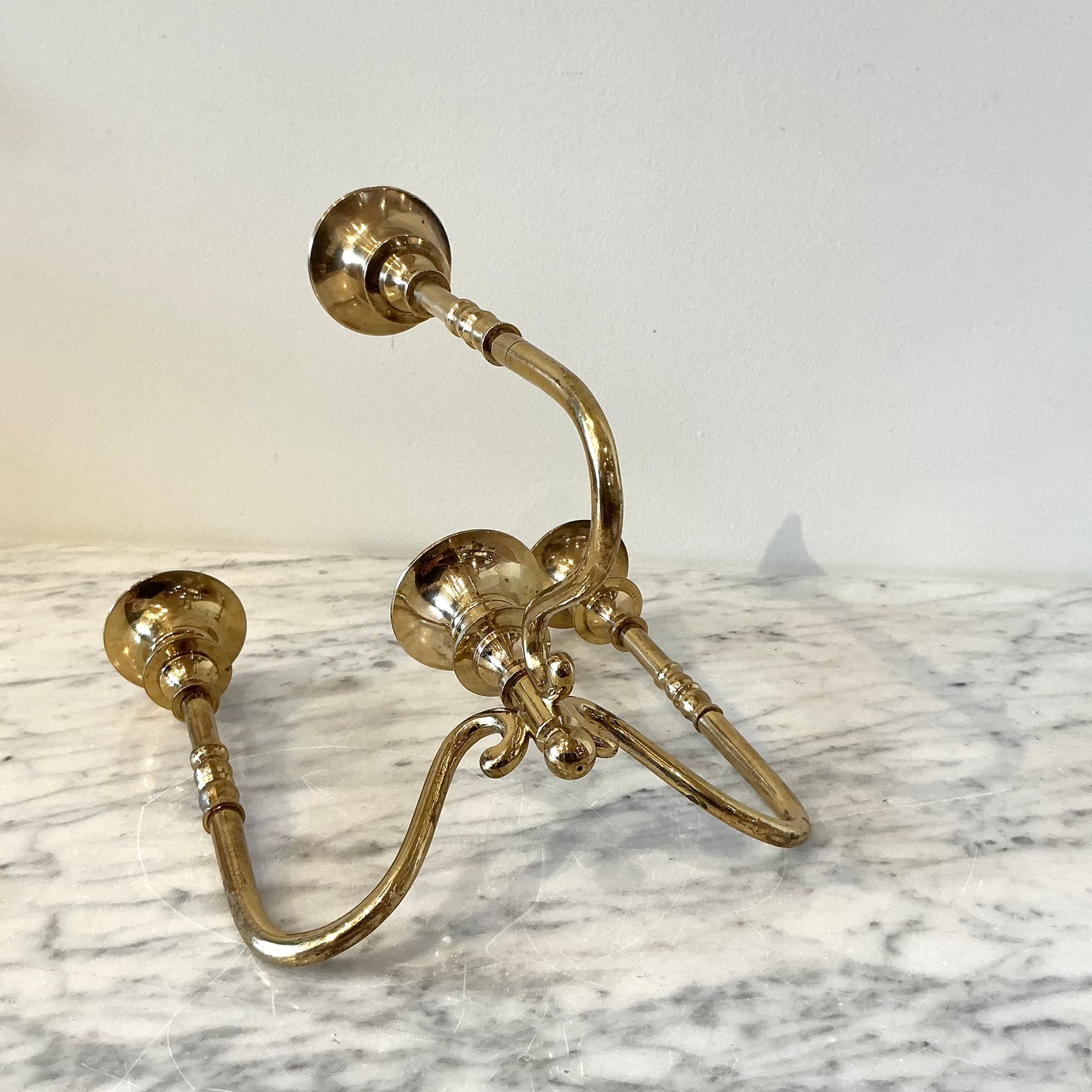 Vintage Brass 3 Armed Table Candelabra