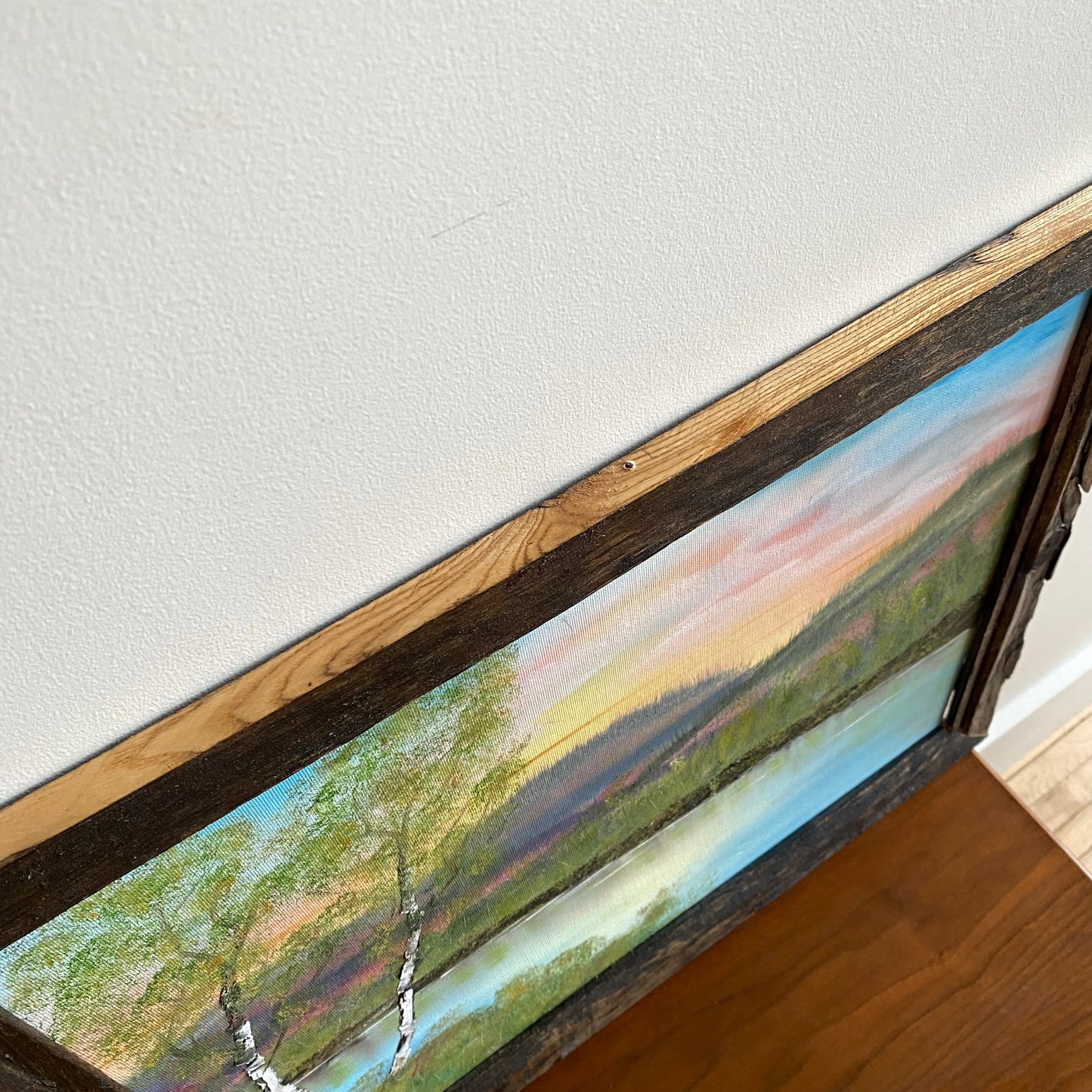 Found Framed Landscape Painting, Summer Scene