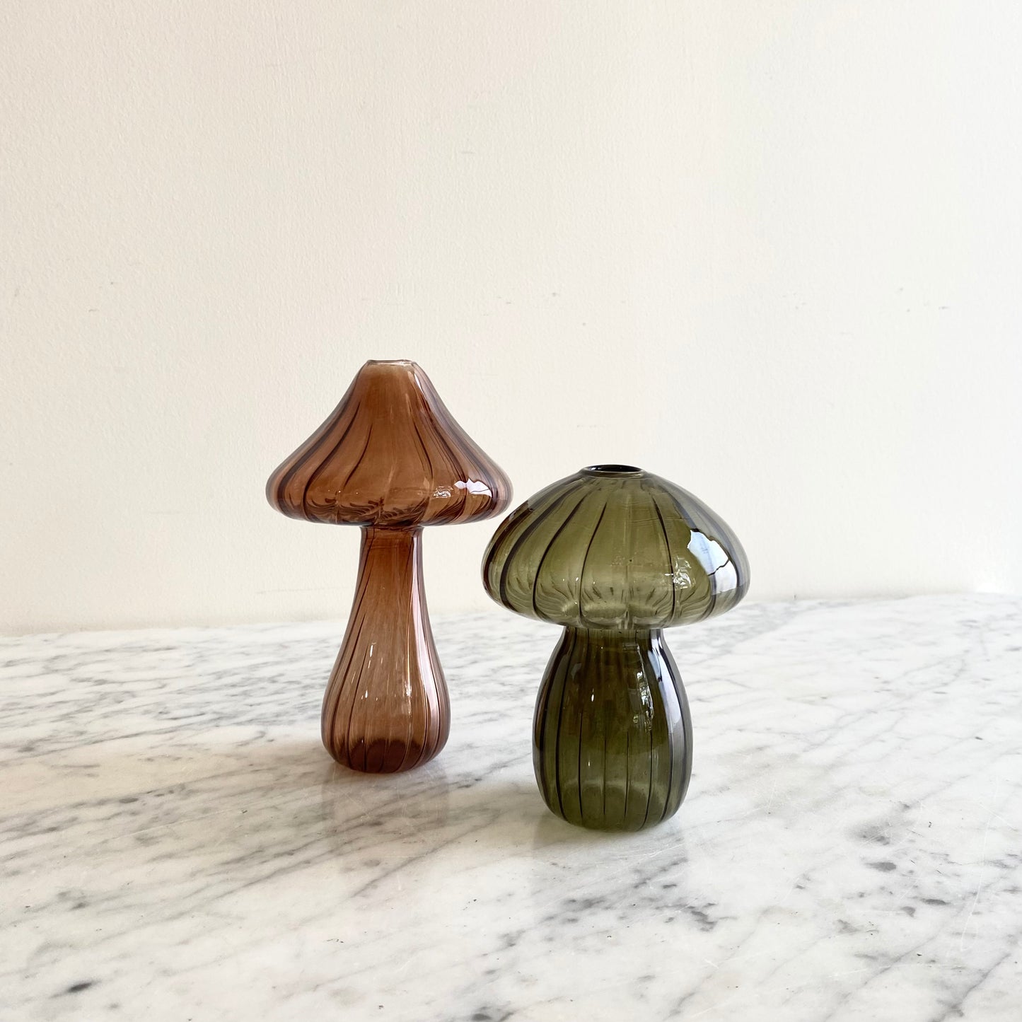Glass Mushroom Vase, Choose Color