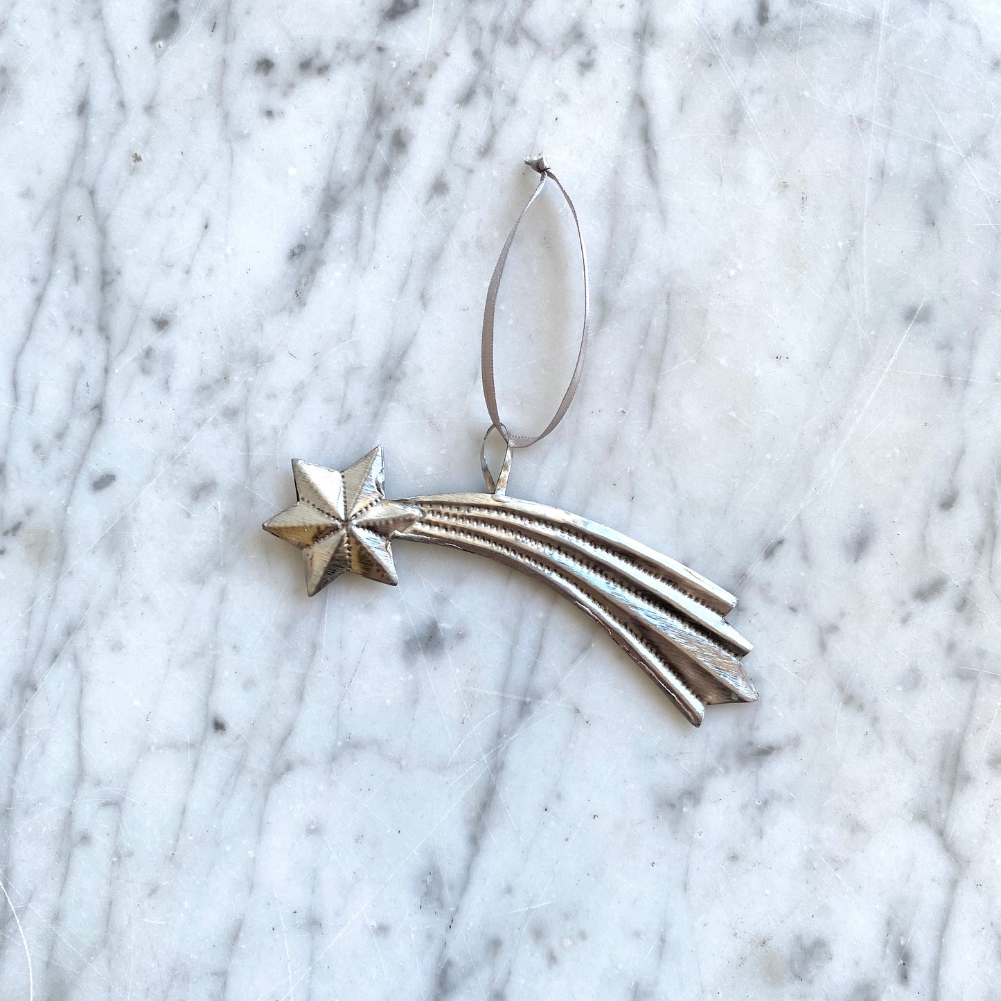 Embossed Tin Shooting Star Ornament