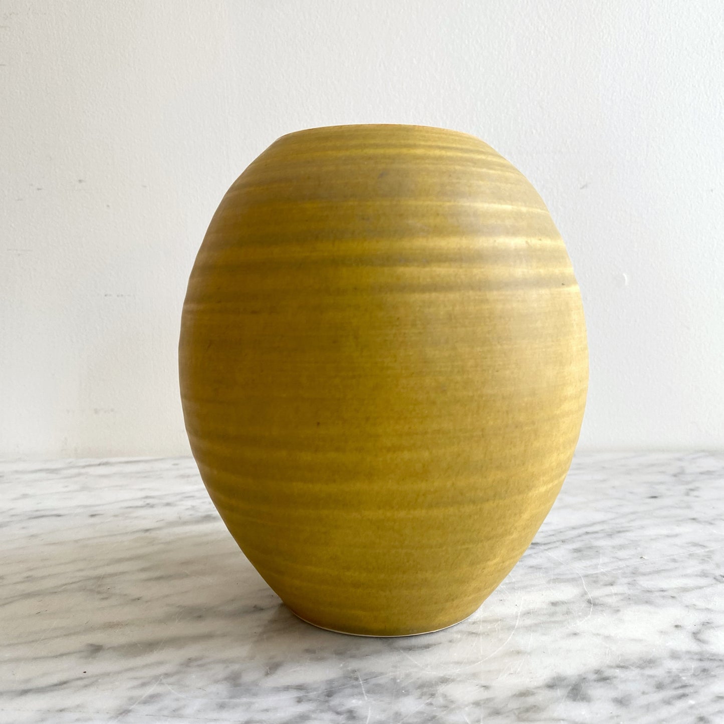 Vintage Yellow Pottery Vase, Japan