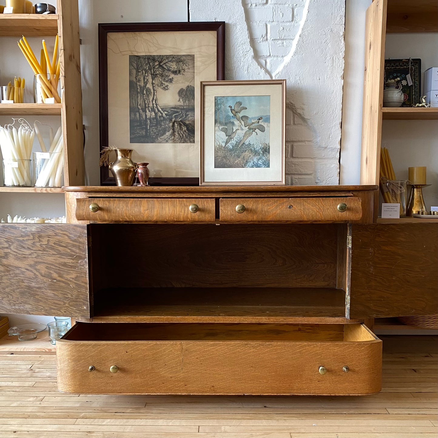 Antique Quarter-sawn Oak Cabinet