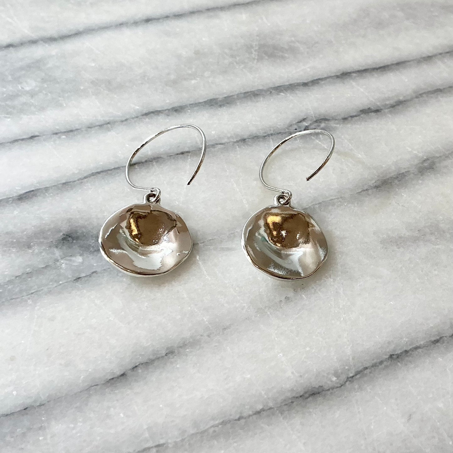Vintage Silver Disc Dangle Earrings