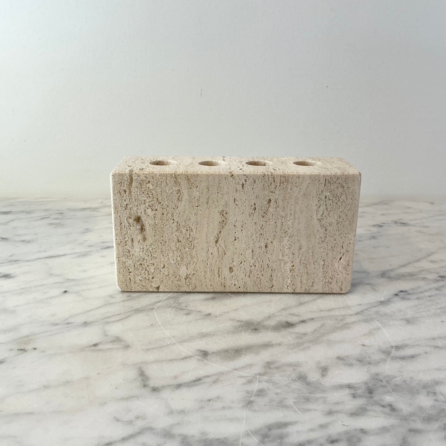 Found Travertine Marble Organizer