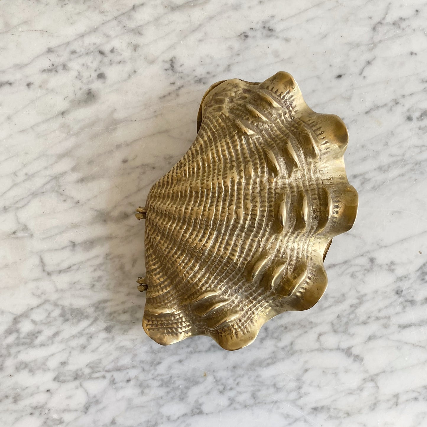 XL Vintage Brass Oyster Shell (NAUTICAL COLLECTION)