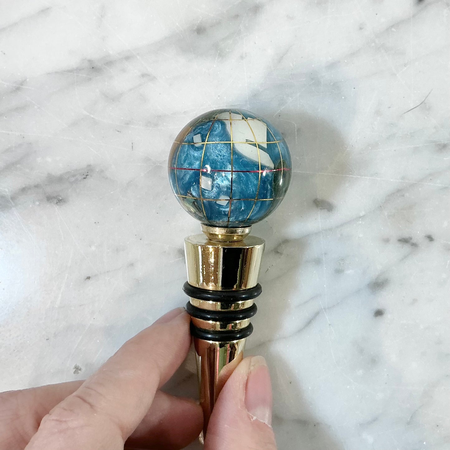 Vintage Globe Bottle Stopper by Alexander Kalifano
