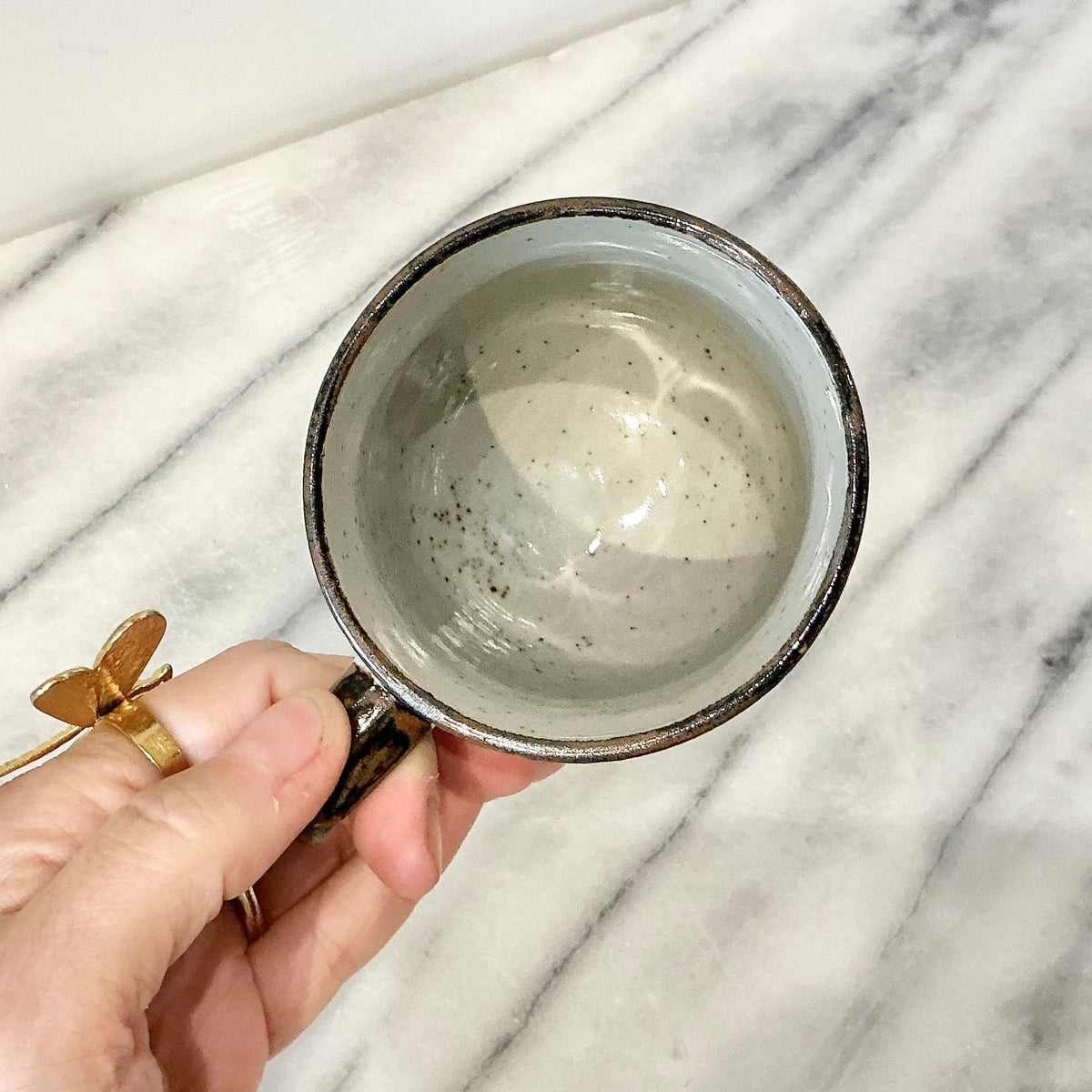 Vintage Footed Ceramic Mug