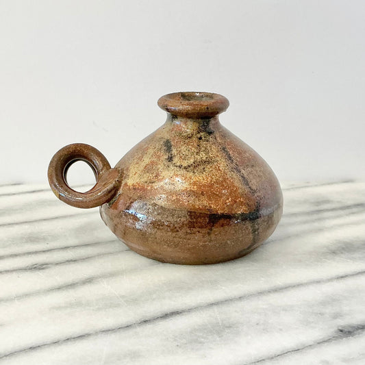 Small Vintage Bud Vase with Curly-Q Handle