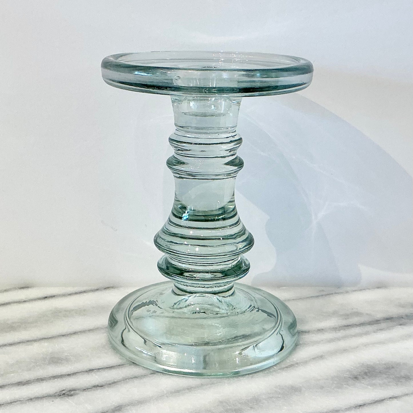 Vintage Dual Green Glass Candle Holder