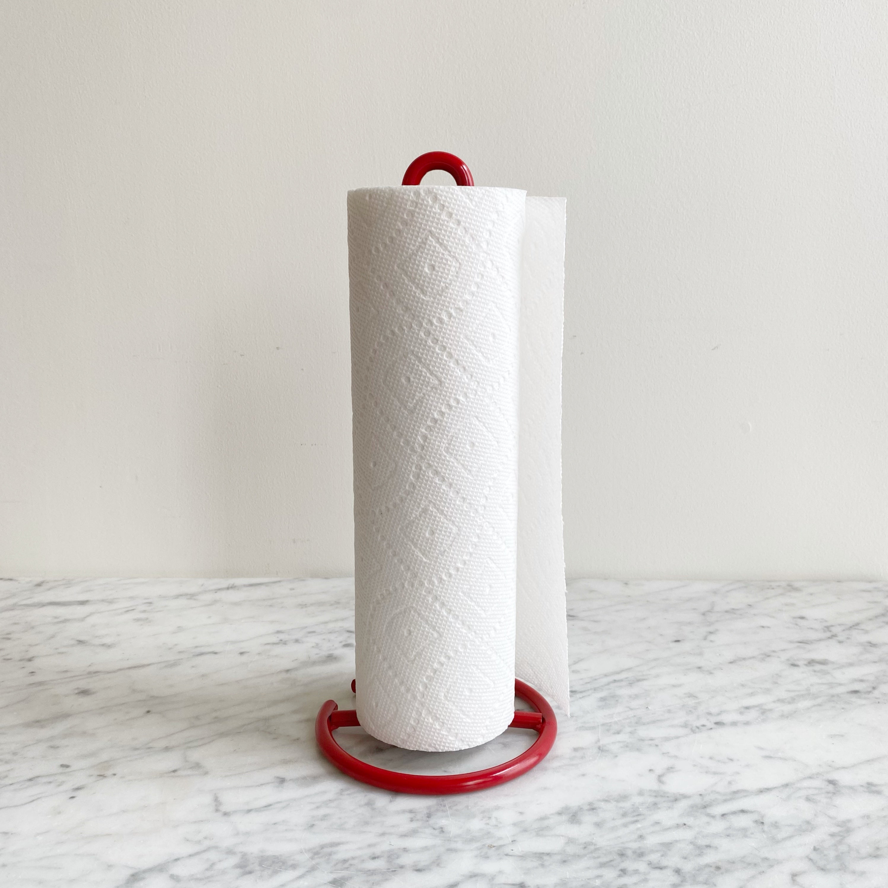 Found Red Metal Paper Towel Holder