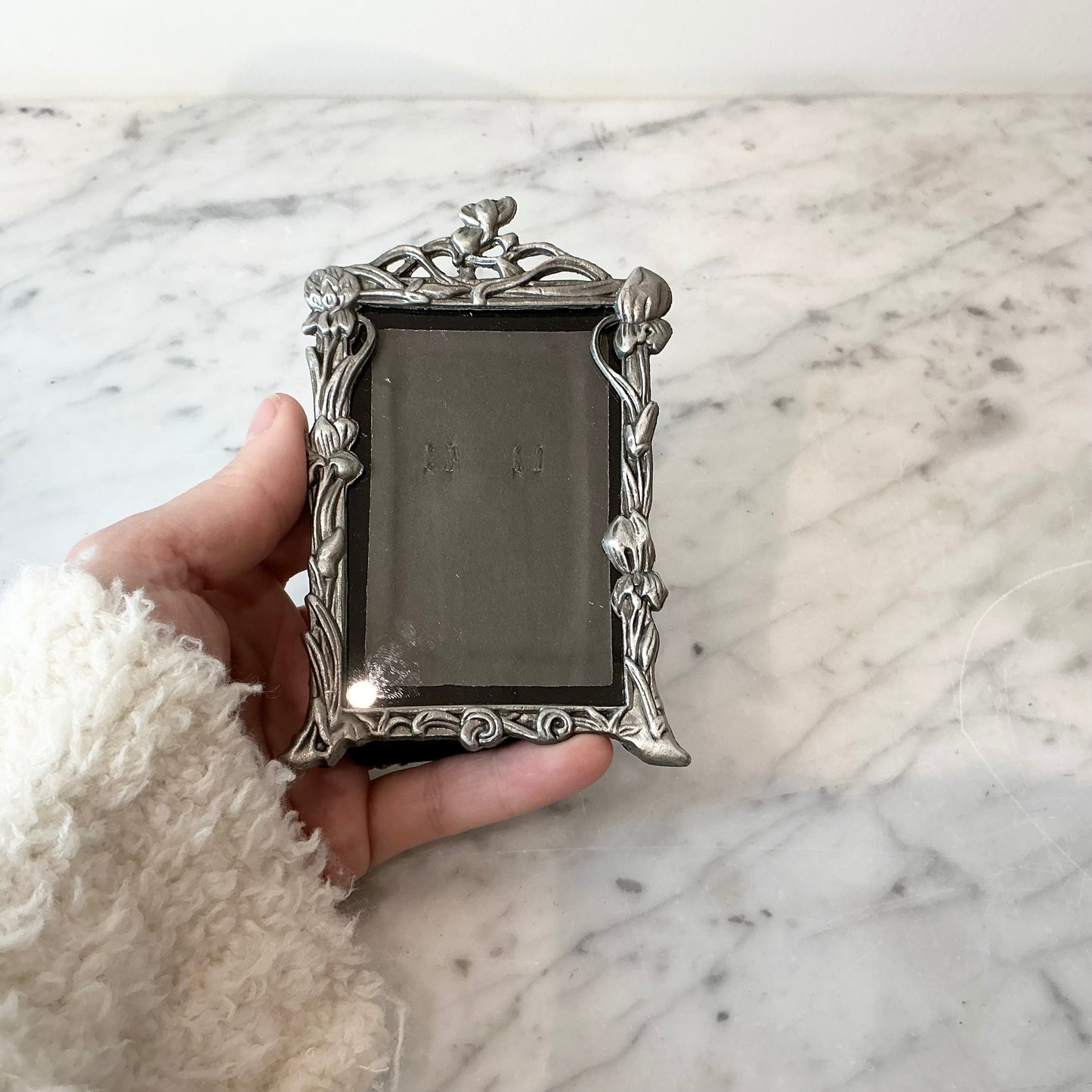 Little Vintage Floral Pewter Picture Frame