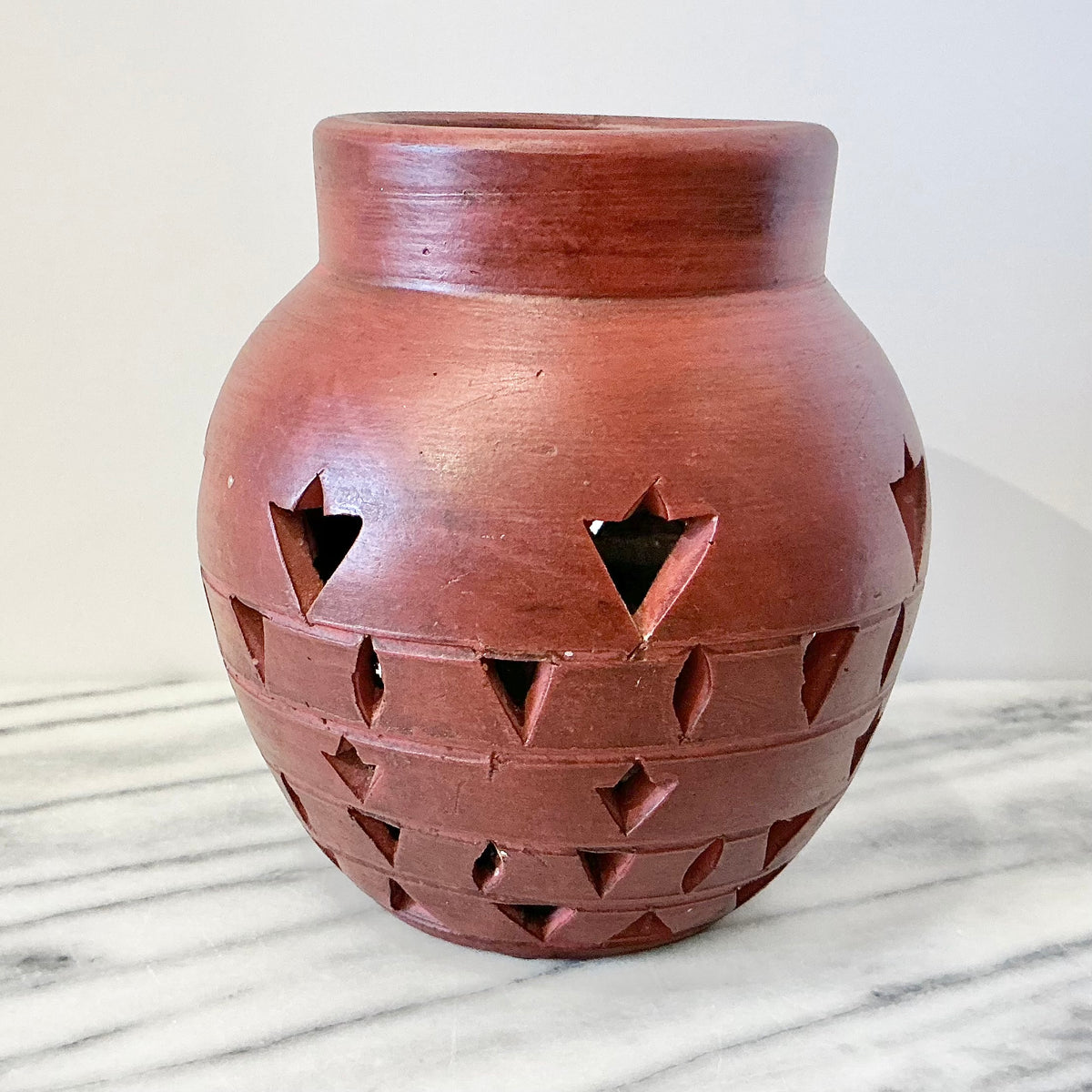 Vintage Cutout Ceramic Vase