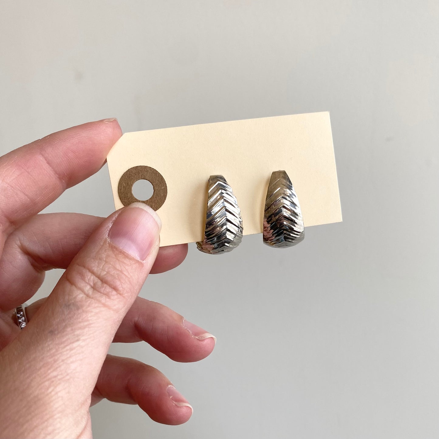 Vintage Silver “Chevron” Earrings