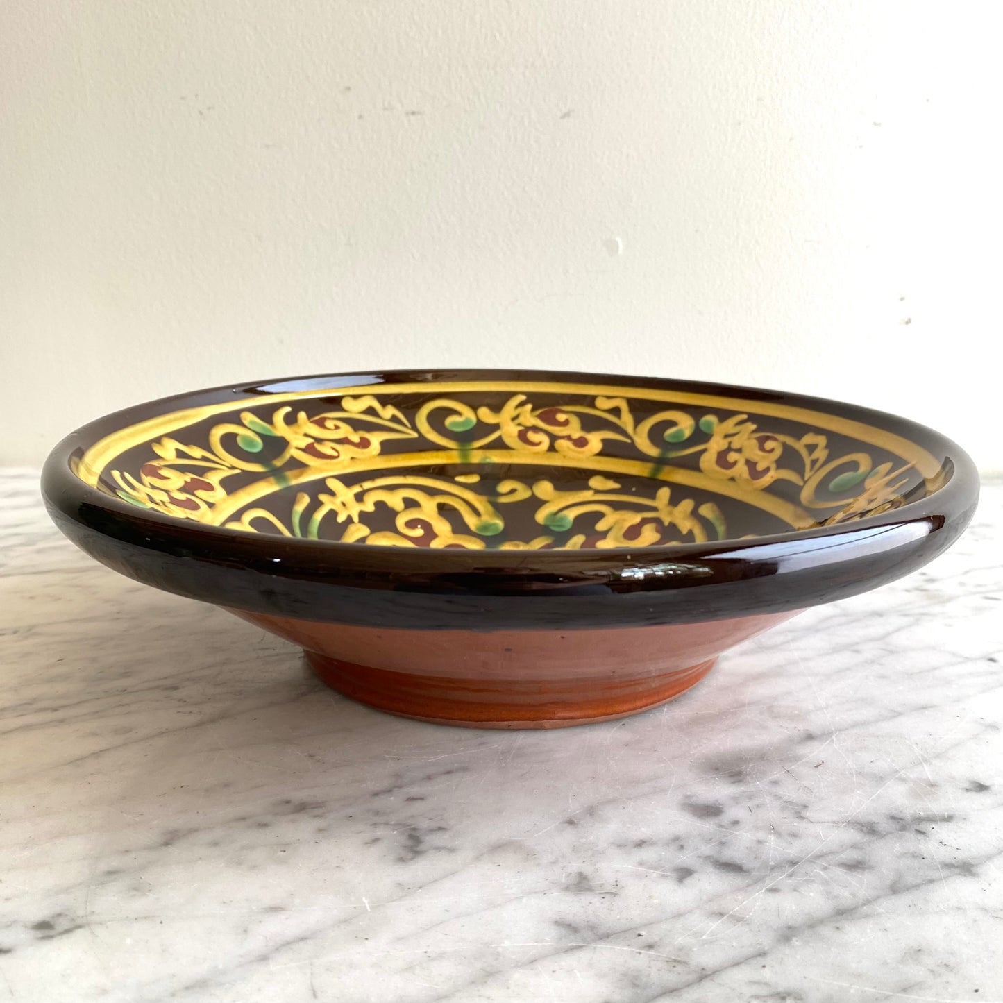 Vintage Hungarian Folk Art Bowl, 10.75"
