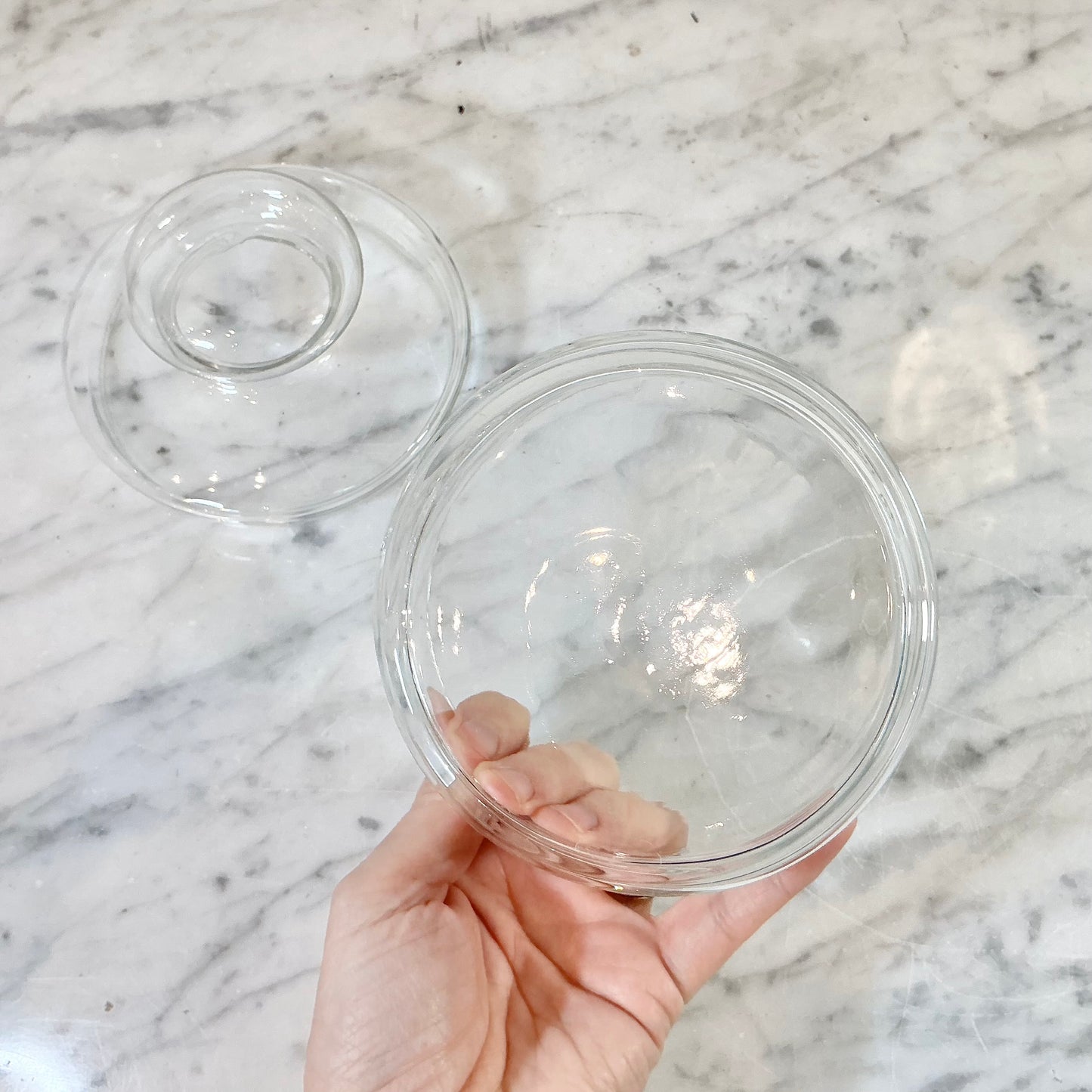 Vintage Glass Container with Lid