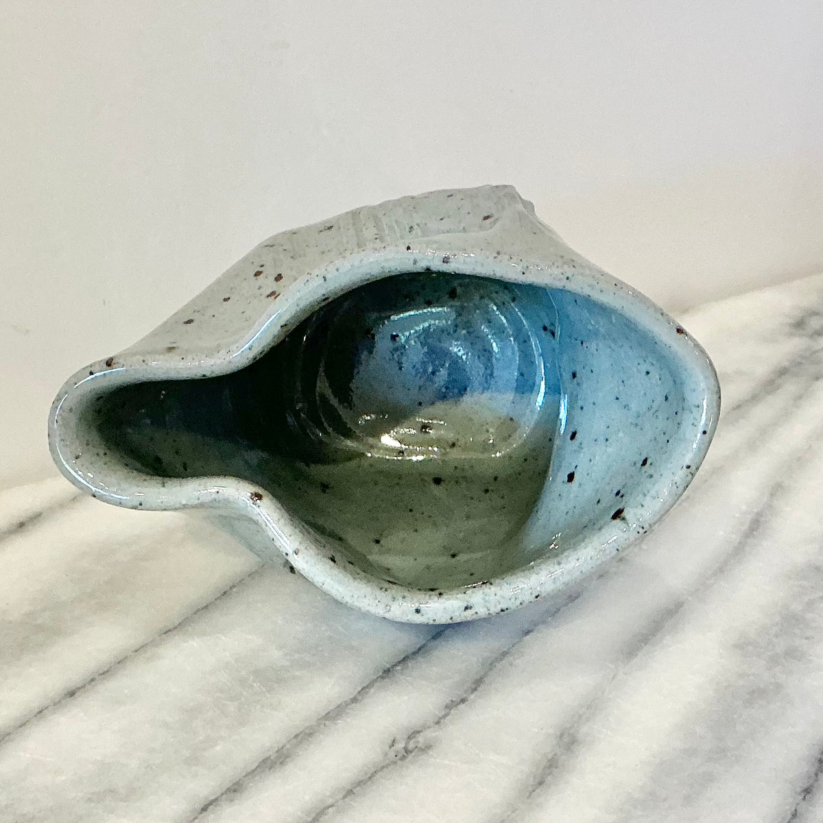 Vintage Squished Pottery Creamer / Vase